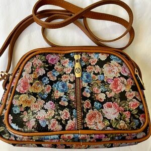 Valentina Crossbody Floral Leather Bag